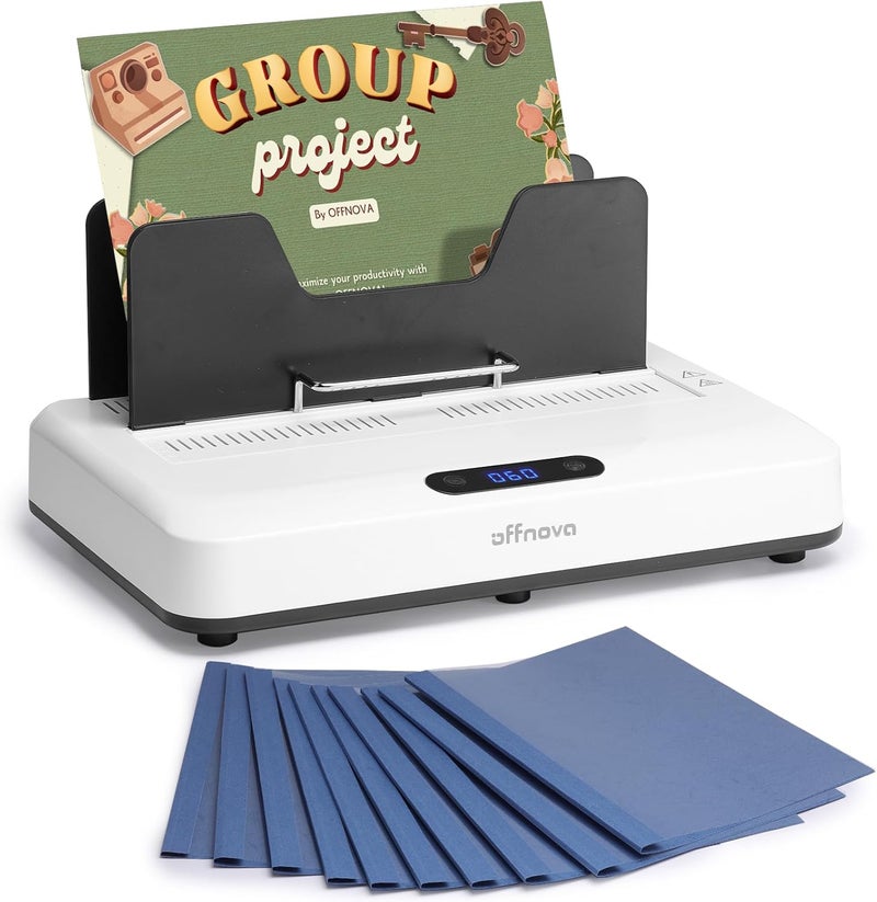 OFFNOVA Thermal Binding Machine 500 Sheets Capacity, No Preheat, Air Cooling, Book Binder Machine with 20 Binding Covers, for A4/A5/Letter Size Business Documents, Office and Homeschool Projects - Image 1